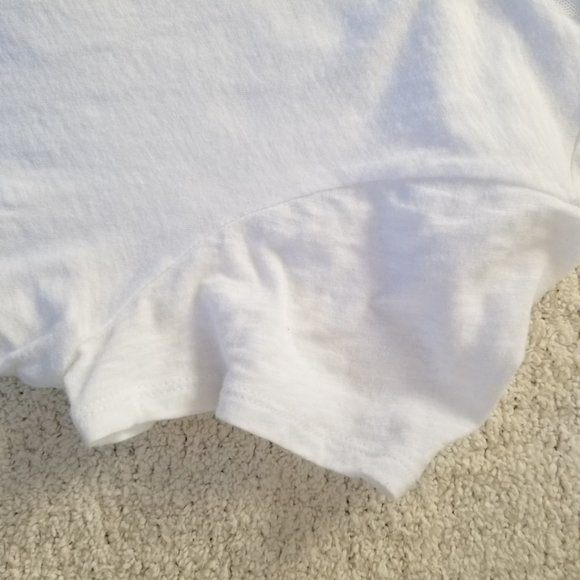 DAISY FUENTES Beaded Neckline White Tee | SZ L - Picture 5 of 10